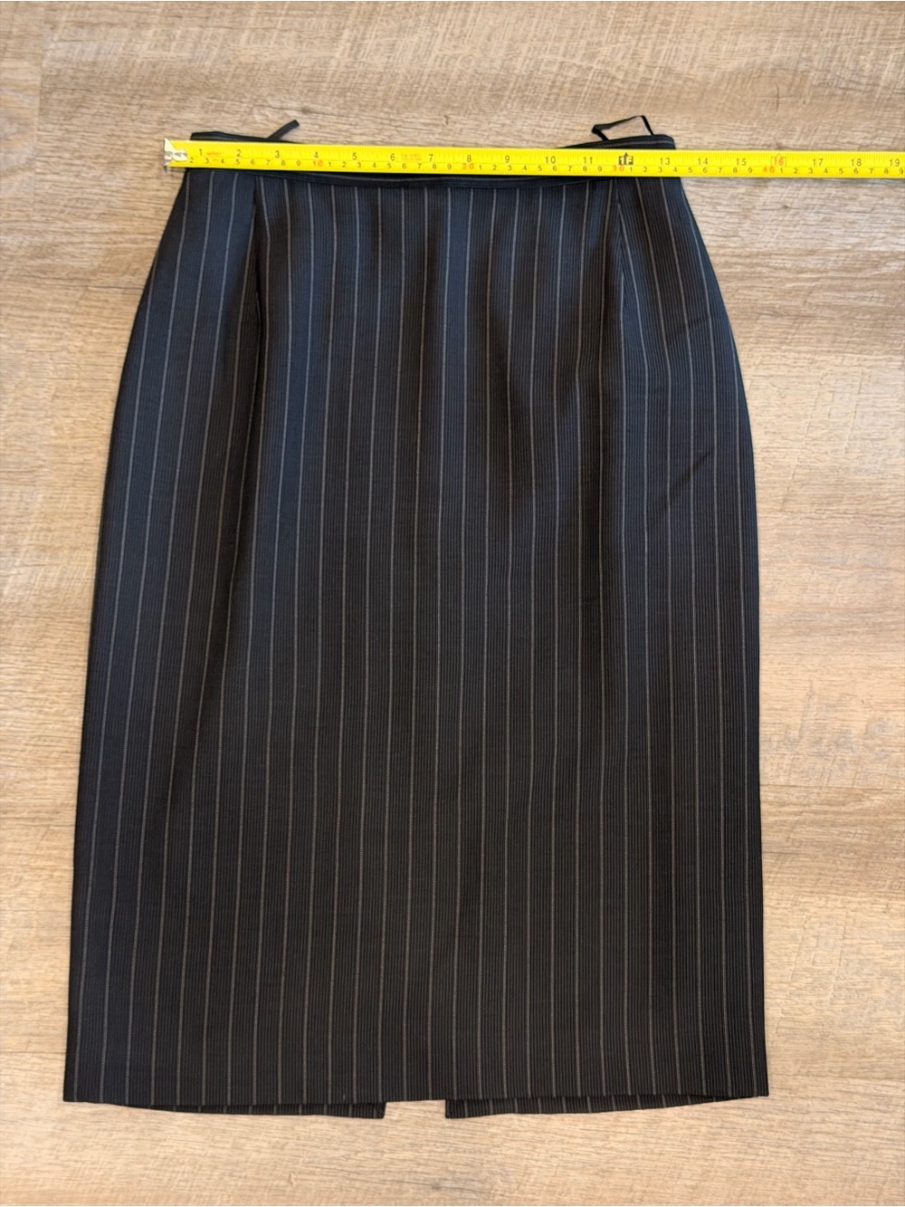 Vintage Genny Italian Pinstripe Mini Skirt – Wool Silk Blend – Y2K Office Siren - Picture 6 of 8